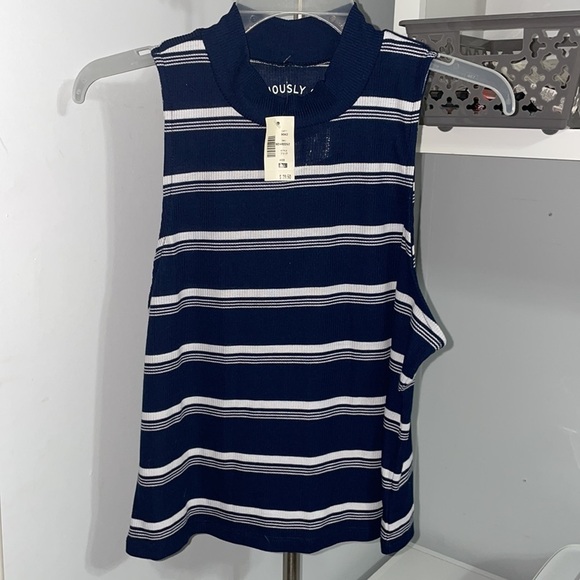 Aeropostale Tops - Aeropostal crop top stripes blue and white size XL